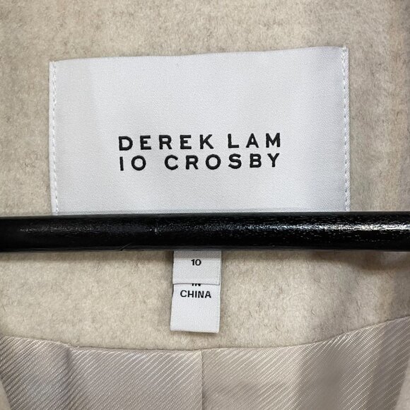 New Derek Lam 10 Crosby Colorblock Wool Blend Coat Oatmeal 10, M $525 - Picture 6 of 9
